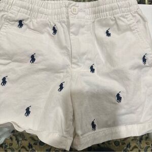 Polo by Ralph Lauren White Shorts with Navy Logo Size 6